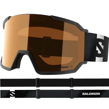 Унисекс Ски Сноуборд Маска Очила Salomon S/VIEW 3 ACCESS BLK/T.Orange