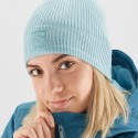 Зимна шапка Salomon LOGO BEANIE Crystal Blue/DELPHINIUM BLUE OSFA