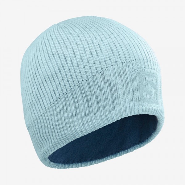 Зимна шапка Salomon LOGO BEANIE Crystal Blue/DELPHINIUM BLUE OSFA