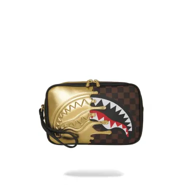 Чанта SPRAYGROUND SHARKS IN PARIS GOLD DRIP TOILETRY BRICK